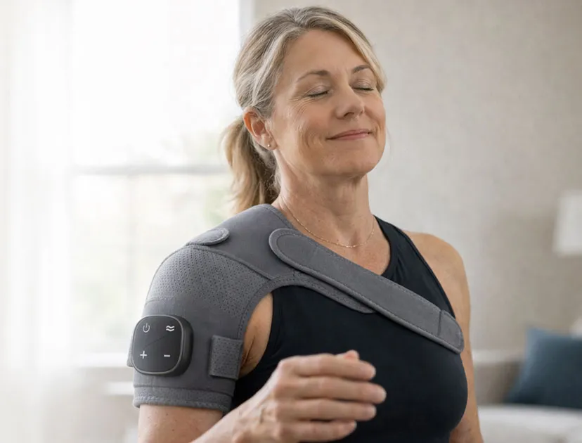 Hewelth ReliefChain Therapy Device — handsfree shoulder massager för nacke och axlar